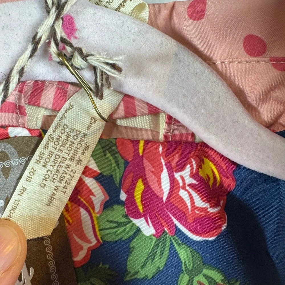 Matilda Jane Floral Trench Coat Girls 2T Navy Pink Rose Polka Dot Whimsical Prep